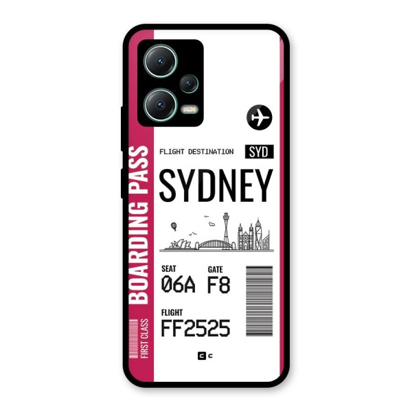 Sydney Boarding Pass Glass Back Case for Poco X5