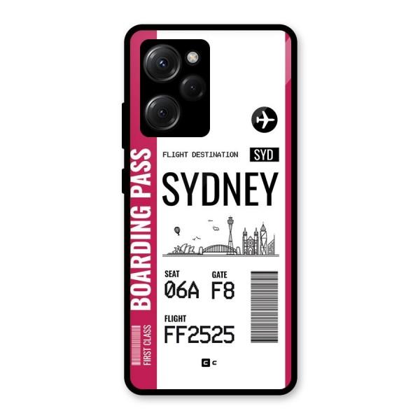 Sydney Boarding Pass Glass Back Case for Poco X5 Pro