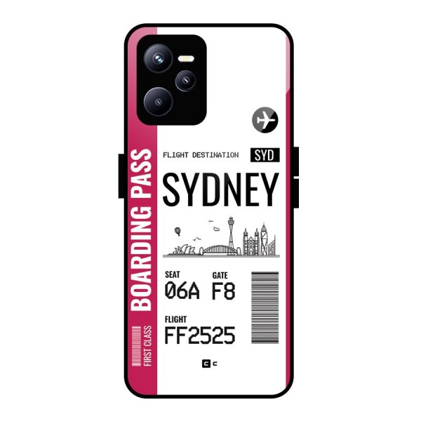 Sydney Boarding Pass Glass Back Case for Realme C35