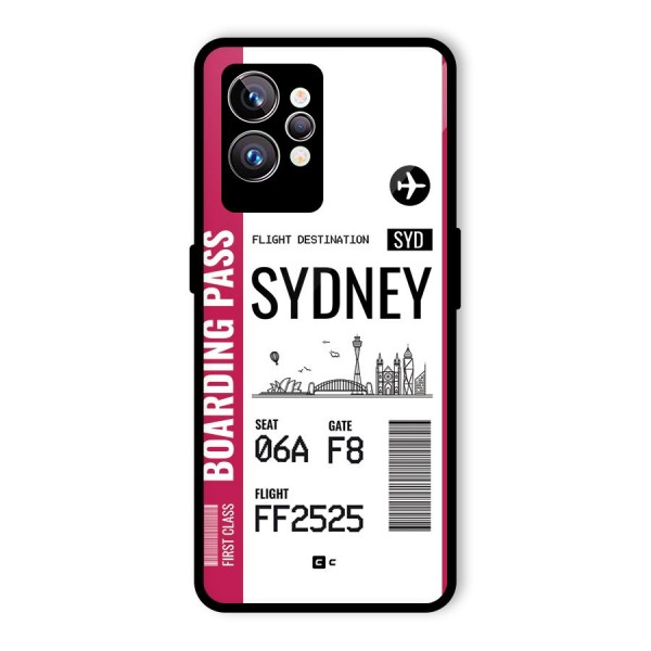 Sydney Boarding Pass Glass Back Case for Realme GT2 Pro