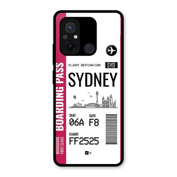 Sydney Boarding Pass Glass Back Case for Redmi 12C