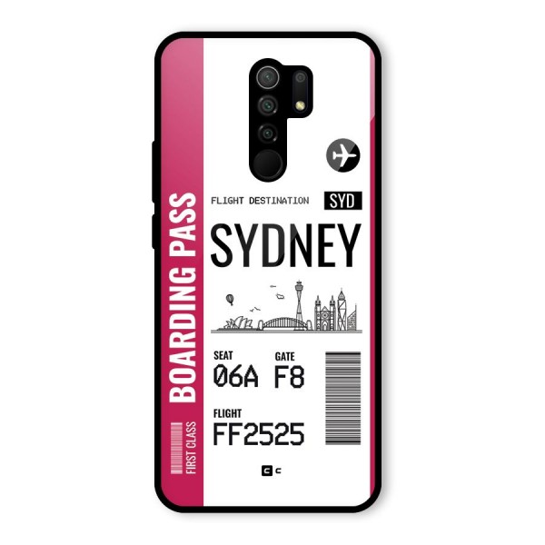 Sydney Boarding Pass Glass Back Case for Redmi 9 Prime