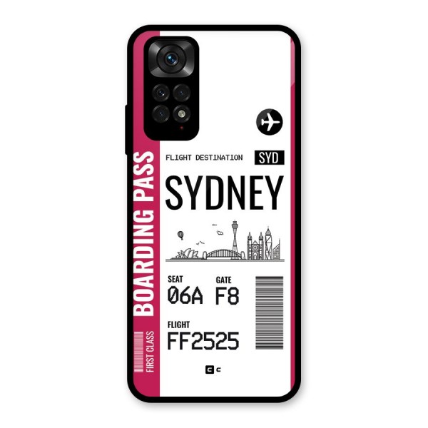 Sydney Boarding Pass Glass Back Case for Redmi Note 11S