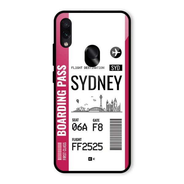 Sydney Boarding Pass Glass Back Case for Redmi Note 7