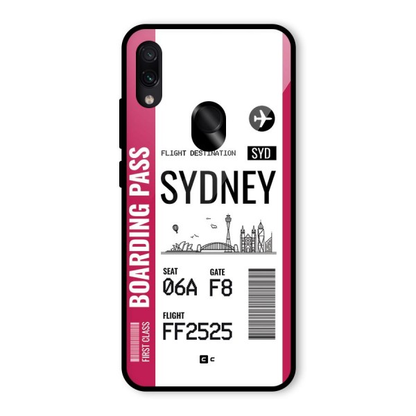Sydney Boarding Pass Glass Back Case for Redmi Note 7S