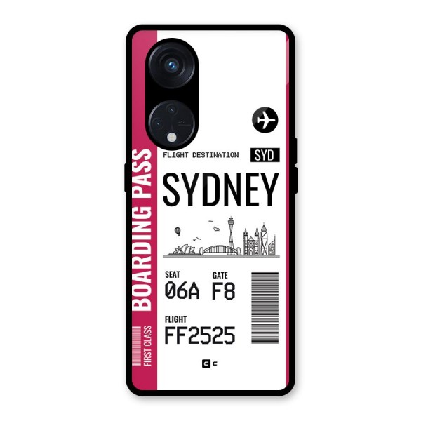 Sydney Boarding Pass Glass Back Case for Reno8 T 5G