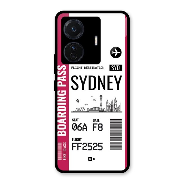 Sydney Boarding Pass Glass Back Case for Vivo T1 Pro