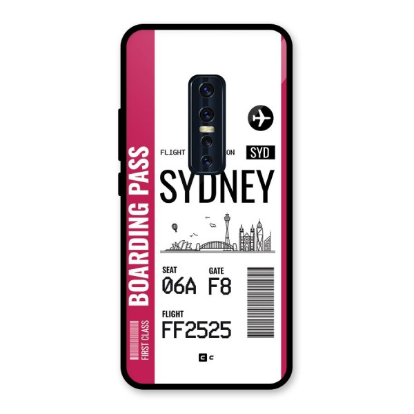 Sydney Boarding Pass Glass Back Case for Vivo V17 Pro