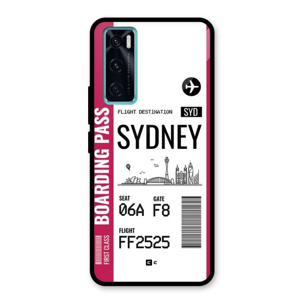 Sydney Boarding Pass Glass Back Case for Vivo V20 SE