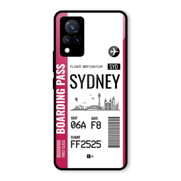 Sydney Boarding Pass Glass Back Case for Vivo V21 5G