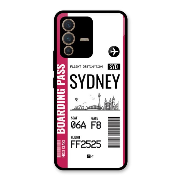 Sydney Boarding Pass Glass Back Case for Vivo V23 5G