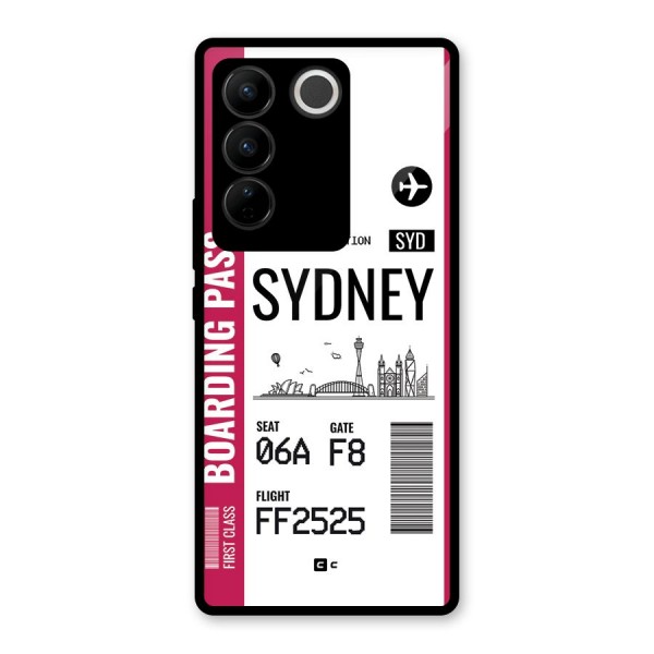 Sydney Boarding Pass Glass Back Case for Vivo V27 Pro