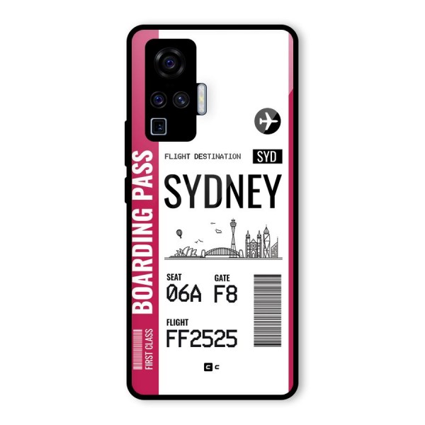 Sydney Boarding Pass Glass Back Case for Vivo X50 Pro