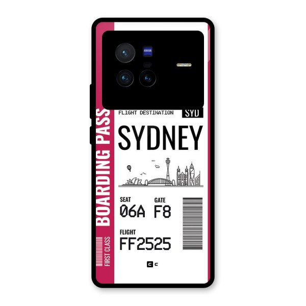 Sydney Boarding Pass Glass Back Case for Vivo X80