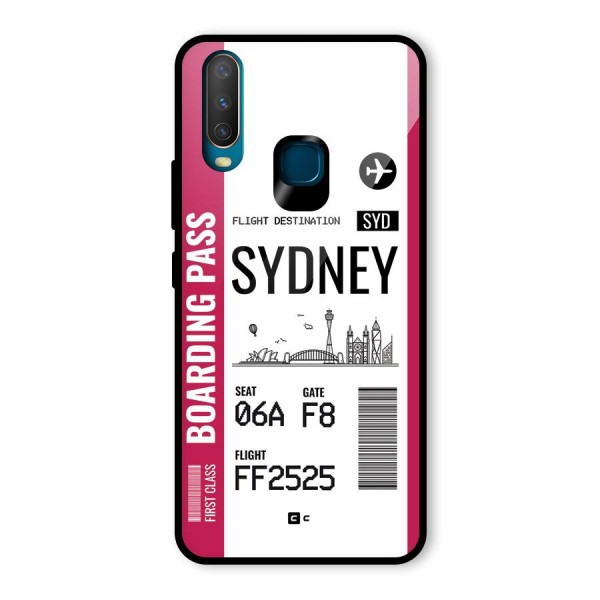 Sydney Boarding Pass Glass Back Case for Vivo Y12