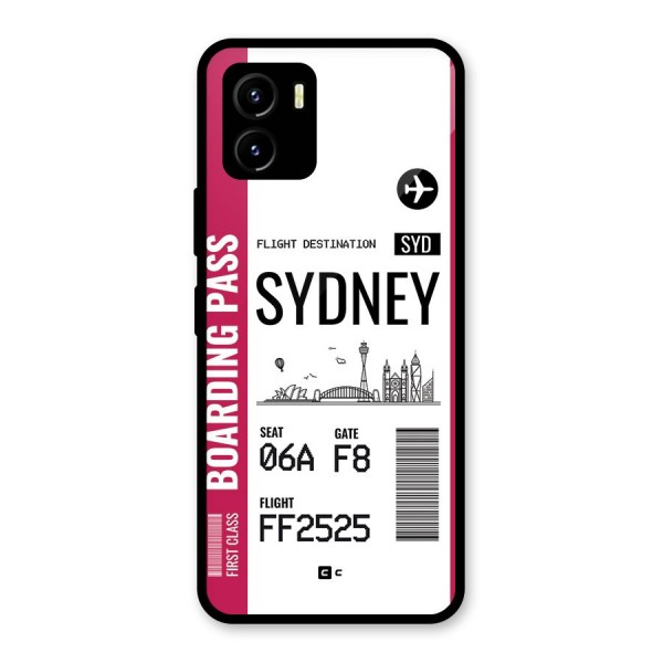 Sydney Boarding Pass Glass Back Case for Vivo Y15s