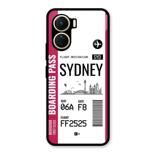 Sydney Boarding Pass Glass Back Case for Vivo Y16