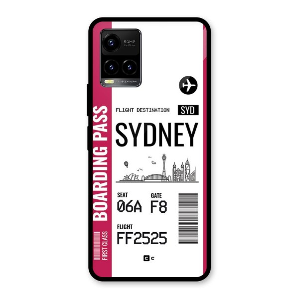 Sydney Boarding Pass Glass Back Case for Vivo Y21T