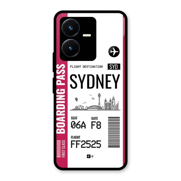 Sydney Boarding Pass Glass Back Case for Vivo Y22