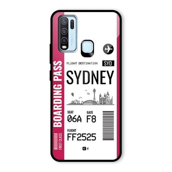 Sydney Boarding Pass Glass Back Case for Vivo Y30