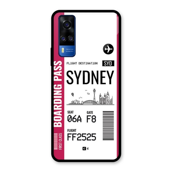 Sydney Boarding Pass Glass Back Case for Vivo Y51