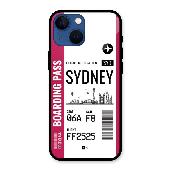 Sydney Boarding Pass Glass Back Case for iPhone 13 Mini