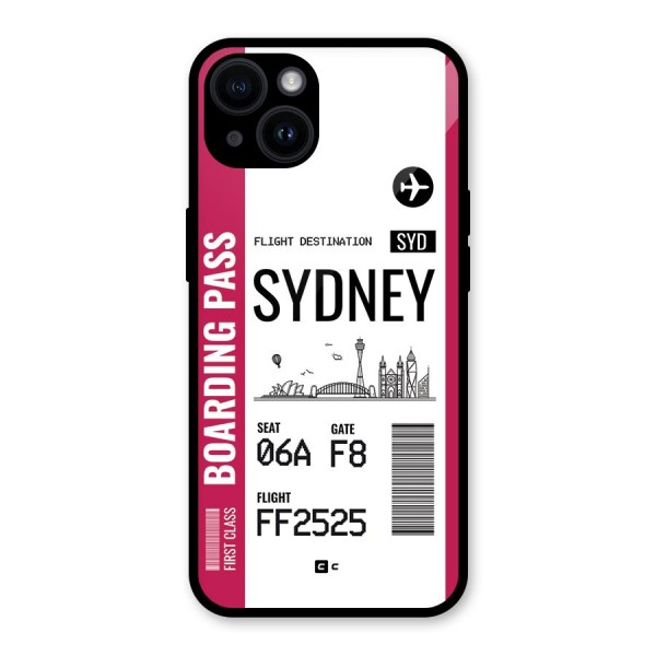 Sydney Boarding Pass Glass Back Case for iPhone 14