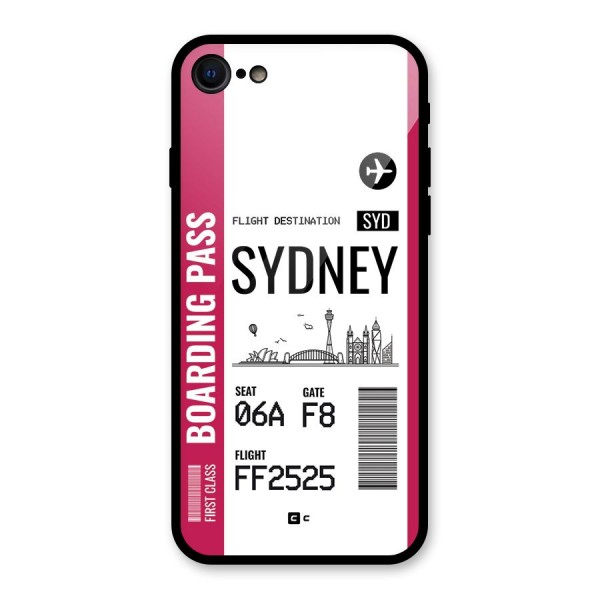 Sydney Boarding Pass Glass Back Case for iPhone 8