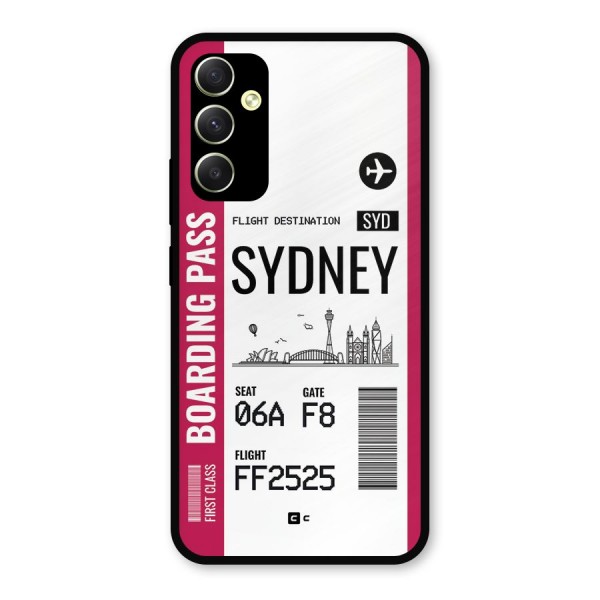 Sydney Boarding Pass Metal Back Case for Galaxy A34