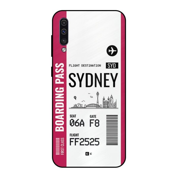 Sydney Boarding Pass Metal Back Case for Galaxy A50