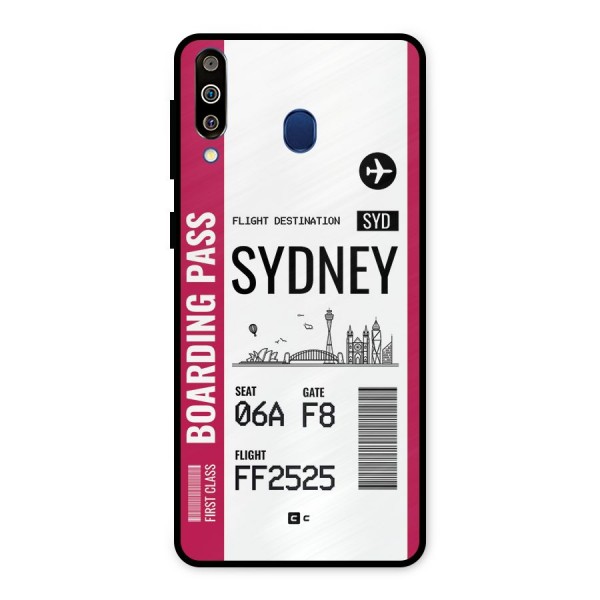 Sydney Boarding Pass Metal Back Case for Galaxy M30