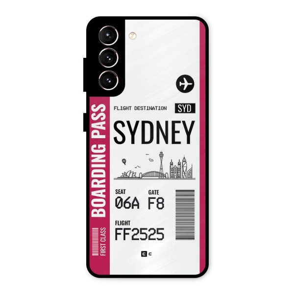 Sydney Boarding Pass Metal Back Case for Galaxy S21 5G