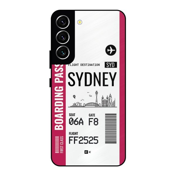 Sydney Boarding Pass Metal Back Case for Galaxy S22 5G