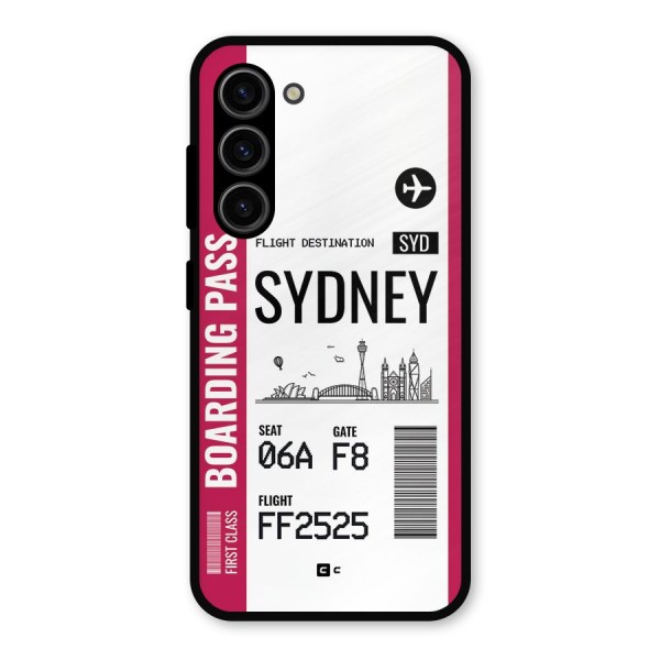 Sydney Boarding Pass Metal Back Case for Galaxy S23