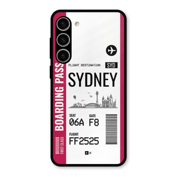 Sydney Boarding Pass Metal Back Case for Galaxy S23 Plus