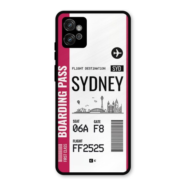 Sydney Boarding Pass Metal Back Case for Moto G32