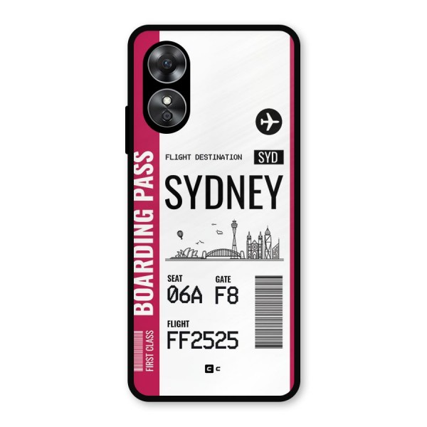 Sydney Boarding Pass Metal Back Case for Oppo A17