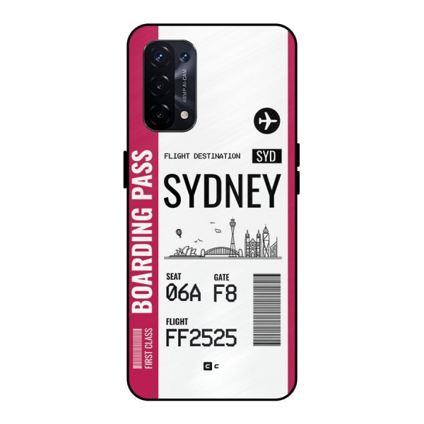 Sydney Boarding Pass Metal Back Case for Oppo A74 5G