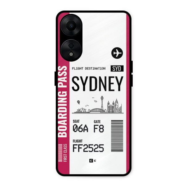 Sydney Boarding Pass Metal Back Case for Oppo A78 5G