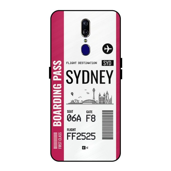 Sydney Boarding Pass Metal Back Case for Oppo F11