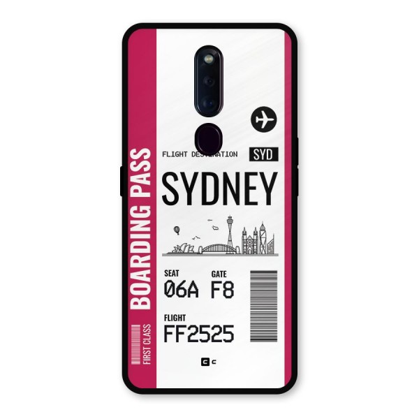 Sydney Boarding Pass Metal Back Case for Oppo F11 Pro