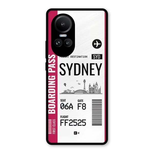 Sydney Boarding Pass Metal Back Case for Oppo Reno10