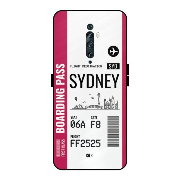 Sydney Boarding Pass Metal Back Case for Oppo Reno2 F