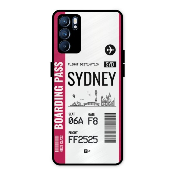 Sydney Boarding Pass Metal Back Case for Oppo Reno6 5G