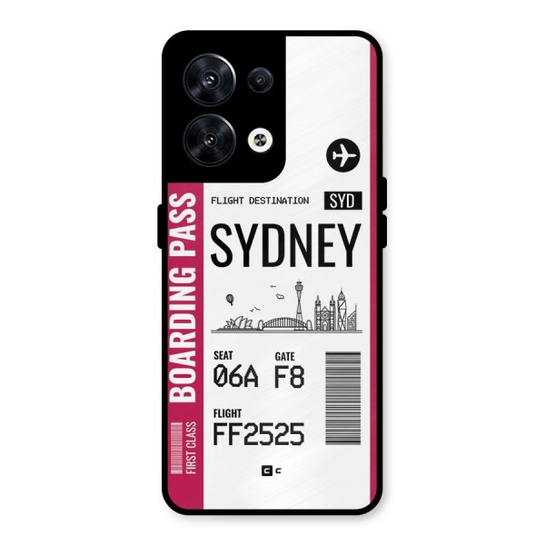 Sydney Boarding Pass Metal Back Case for Oppo Reno8 5G