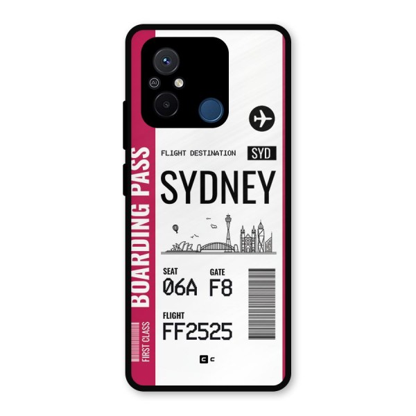 Sydney Boarding Pass Metal Back Case for Poco C55