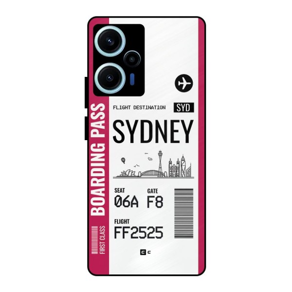 Sydney Boarding Pass Metal Back Case for Poco F5