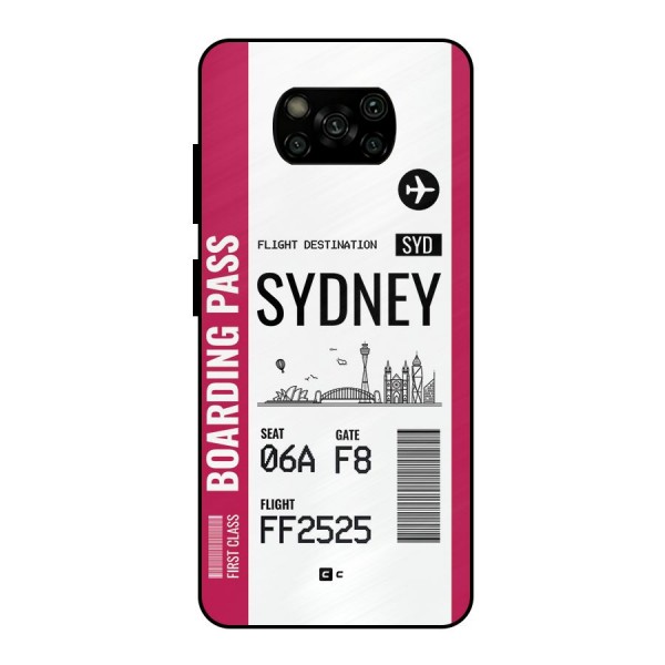 Sydney Boarding Pass Metal Back Case for Poco X3