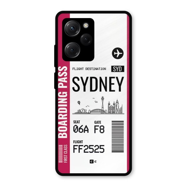 Sydney Boarding Pass Metal Back Case for Poco X5 Pro