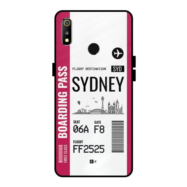 Sydney Boarding Pass Metal Back Case for Realme 3i